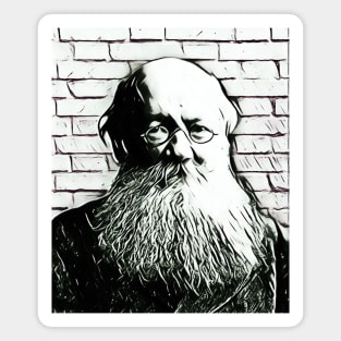 Peter Kropotkin Black and White Portrait | Peter Kropotkin Artwork 12 Magnet